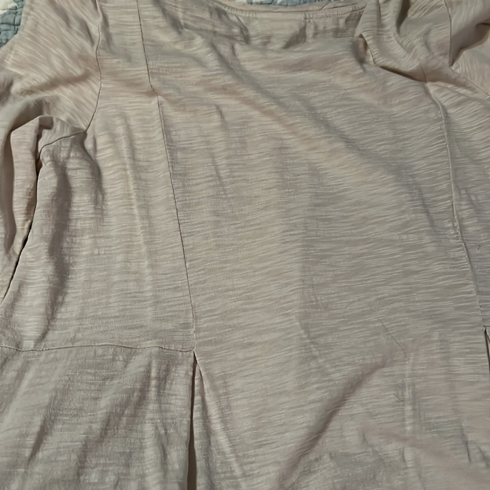 J. Jill tunic like new cream scoop neck - long with 3/4 sleeves - wear w/legging - Picture 5 of 8